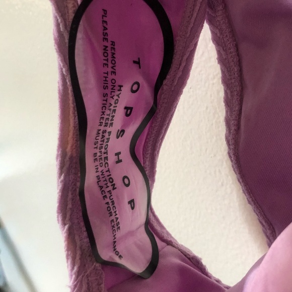 Topshop scallop trim bodysuit in lilac - Picture 3 of 6